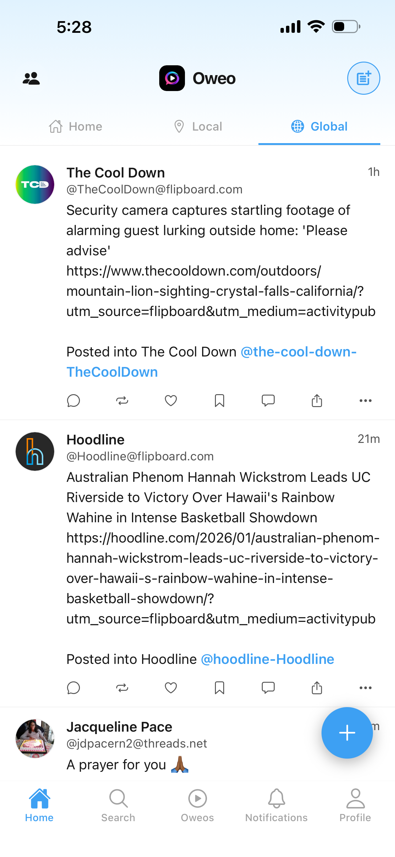 Global Feed Timeline