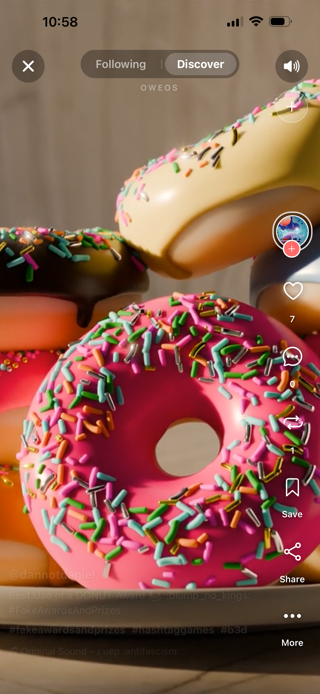 Oweo discover screen