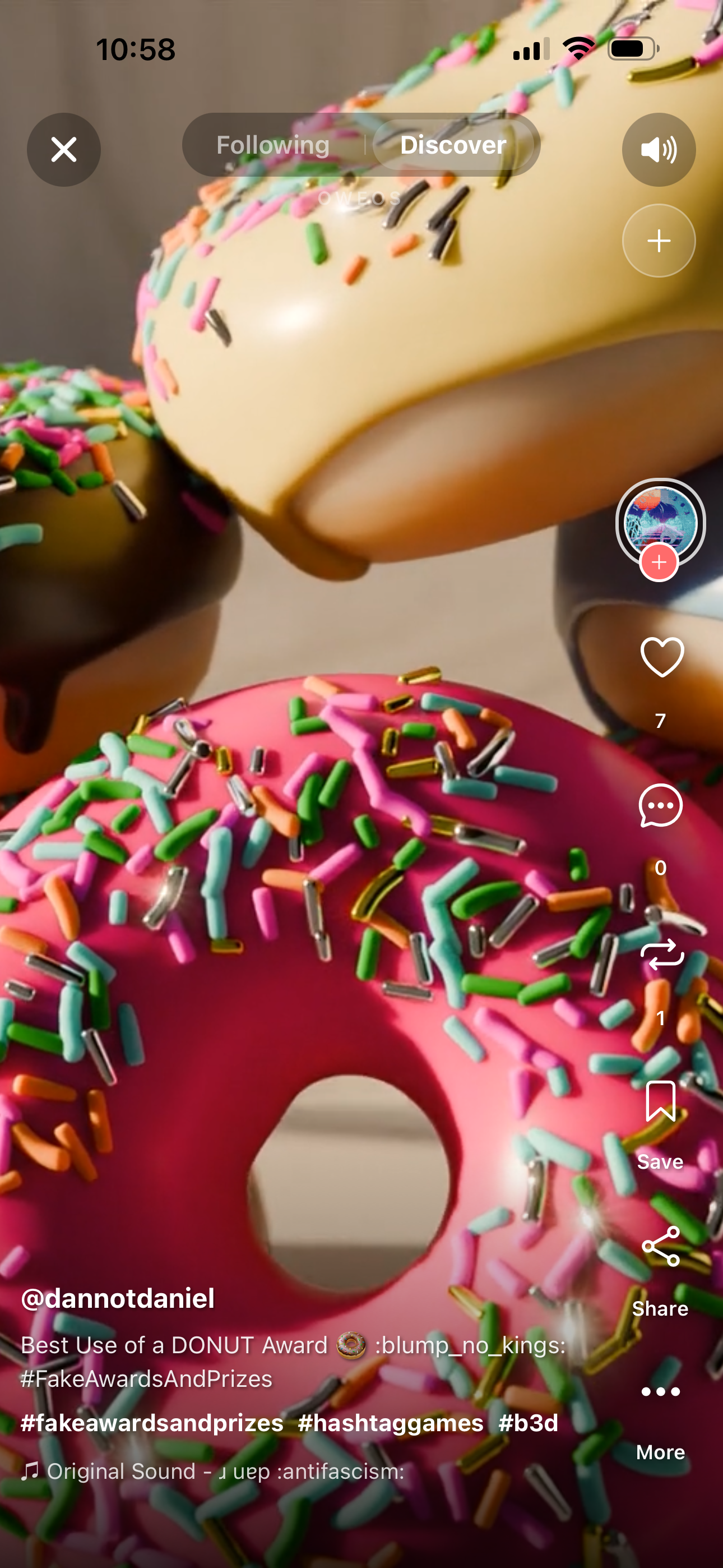 Oweo video discovery screen