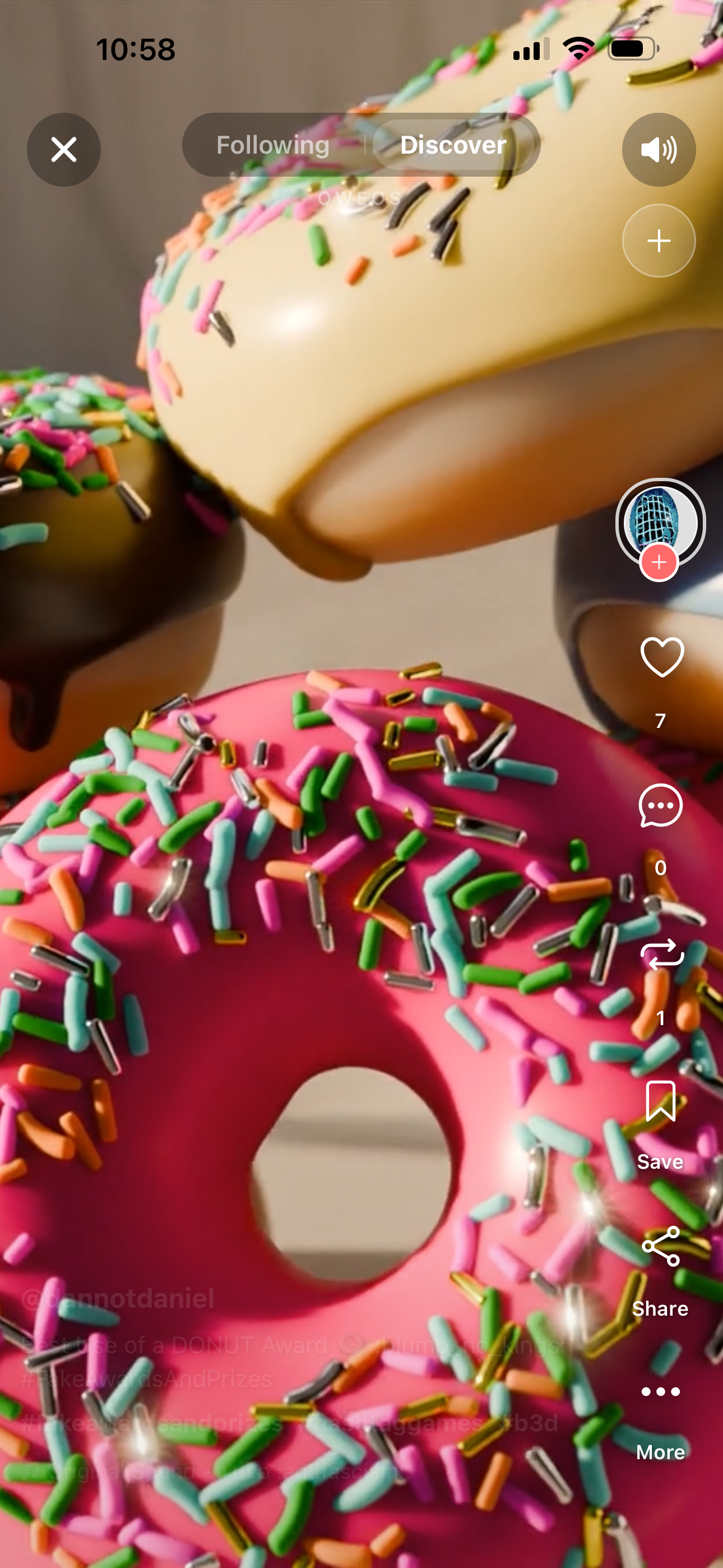 Oweo video feed screen